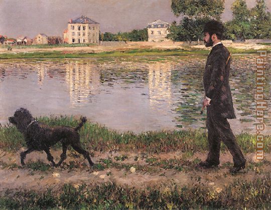 Gustave Caillebotte Richard Gallo and His Dog at Petit Gennevilliers